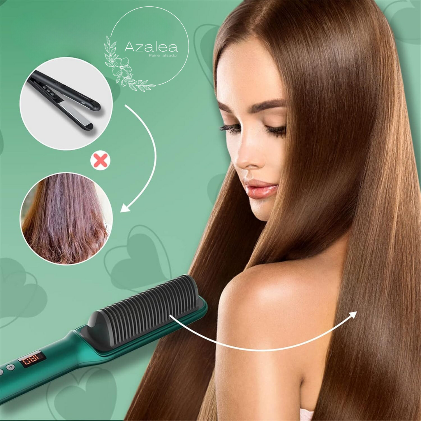 Peine Alisador Azalea: Cabello Liso en Minutos