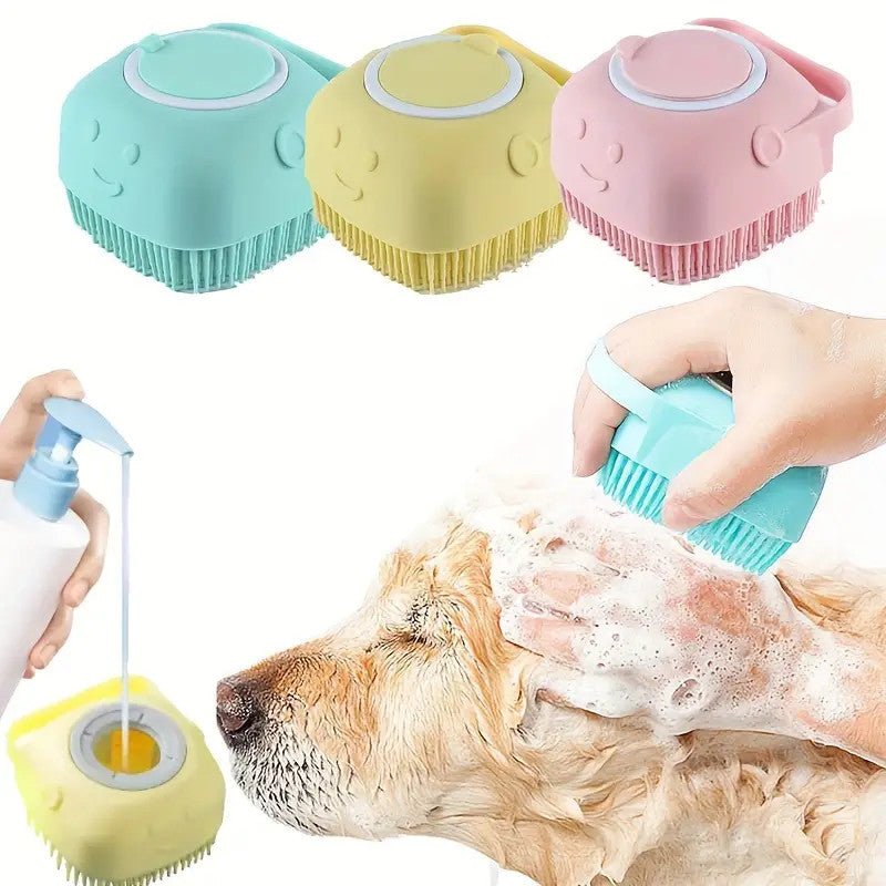 Zenbrush - Cepillo masajeador de silicona para baño de mascotas